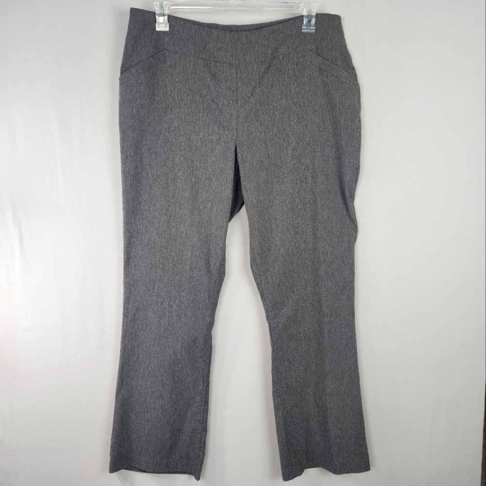 Alia Grey Slacks Pull On Stretch Womens 18